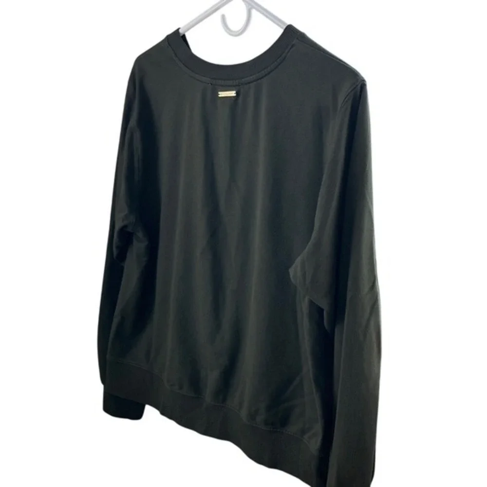 Michael‎ Kors Womens Olive Green Twist Front Long Sleeve Sweatshirt Large